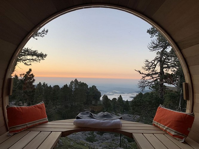 Sauna en version petit salon