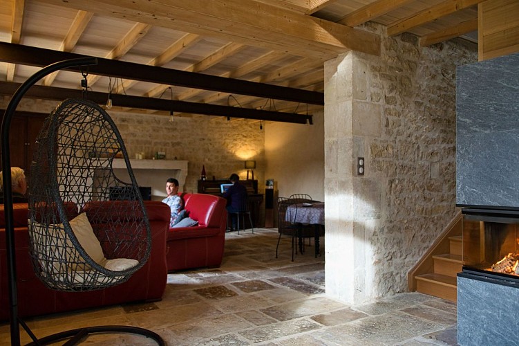 Espace entrée, salon, salle à manger.
