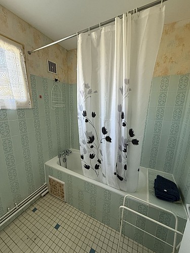 Salle de bain avec baignoir