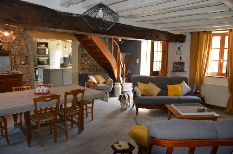 vue d'ensemble salon sàm et cuisine