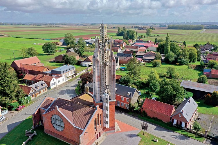 Église de Rocquigny vue du ciel