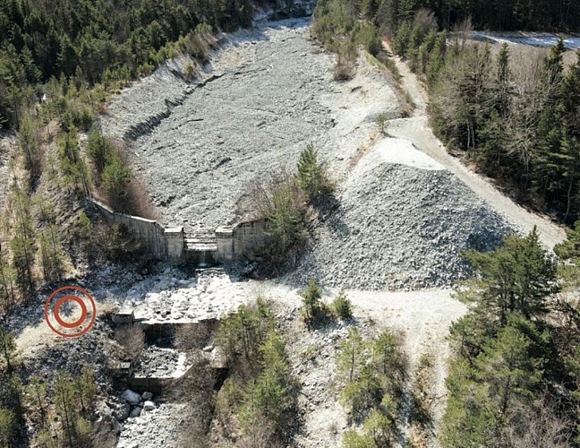 Work to contain the torrent's energy