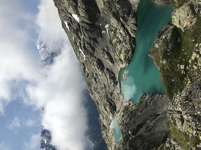 lac blanc depuis tête sur les lacs