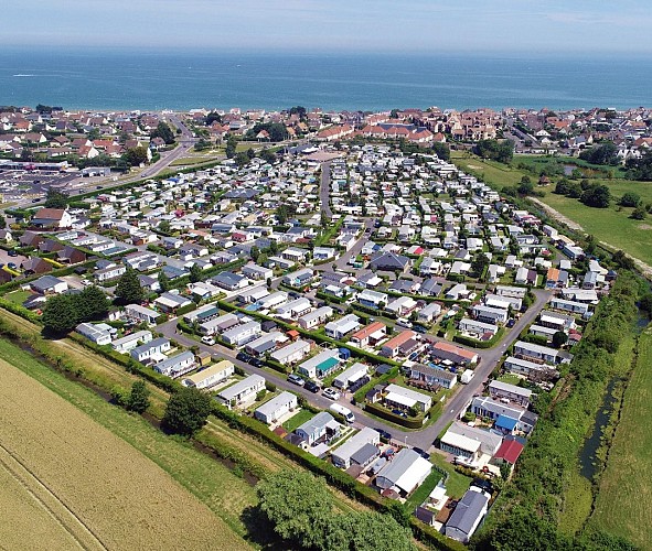 vue aérienne du camping-colleville montgomery
