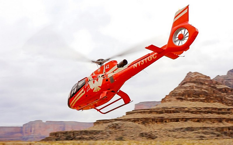 15-min Grand Canyon West Rim Helicopter Tour plus Canyon Floor Landing, Boat Ride with Optional Skywalk
