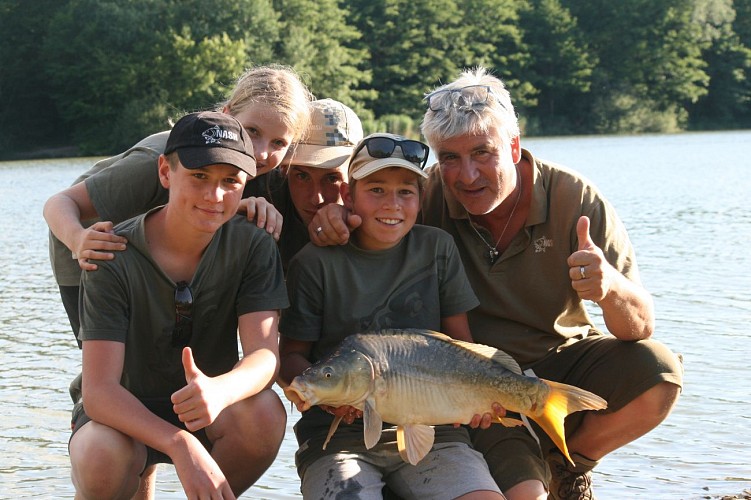 Fishing area at the pond of the Grange du Pin