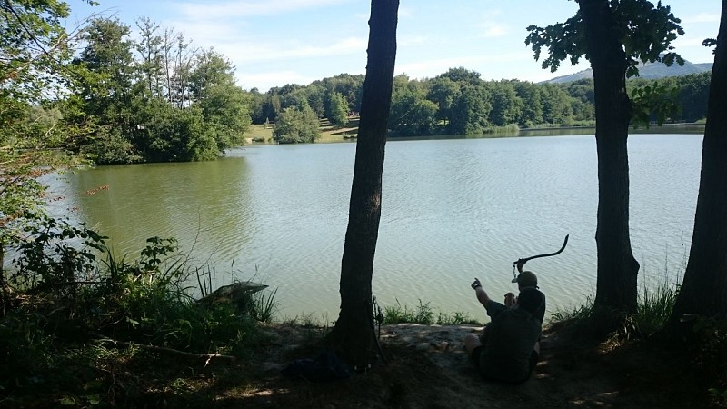 Fishing area at the pond of the Grange du Pin