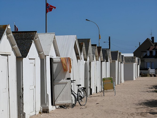 Cabines de plage à Bernières sur mer