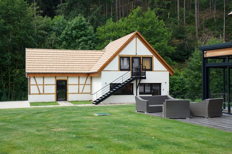 La maison du gîte Noisette des Jardins du Nideck à Oberhaslach (au 1er étage)