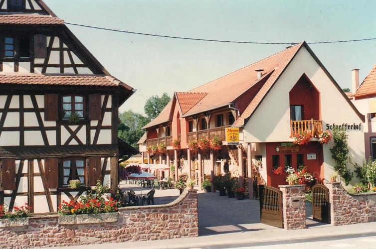 Vue extérieure des chambres du Schaefferhof à Duppigheim