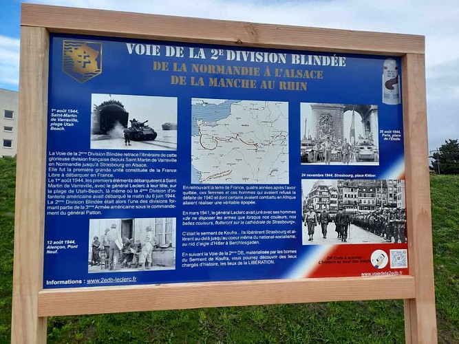 Le panneau de la Borne du Serment de Koufra à Molsheim