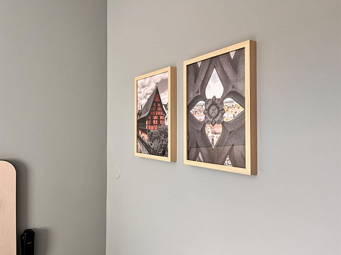 Décoration d'une chambre du Logis Hôtel de l'Ours de Mutzig