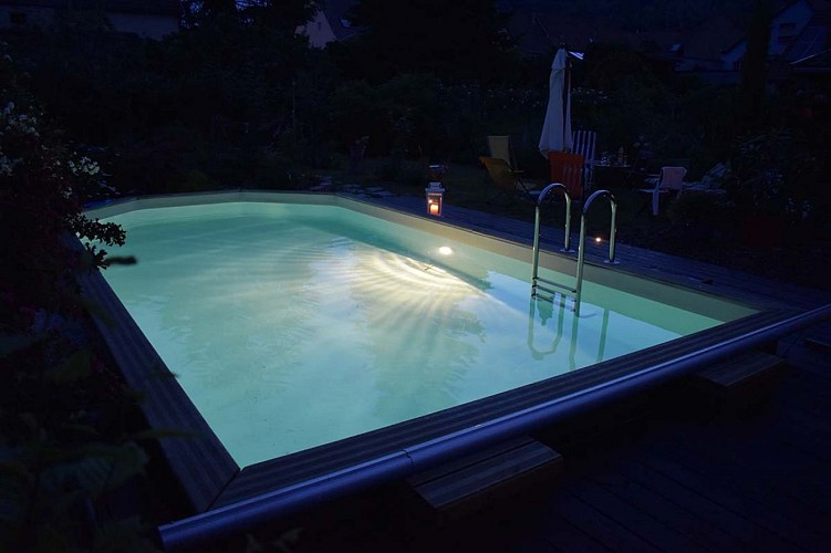 Piscine de nuit du Gîte de cep et de Grès à Mutzig