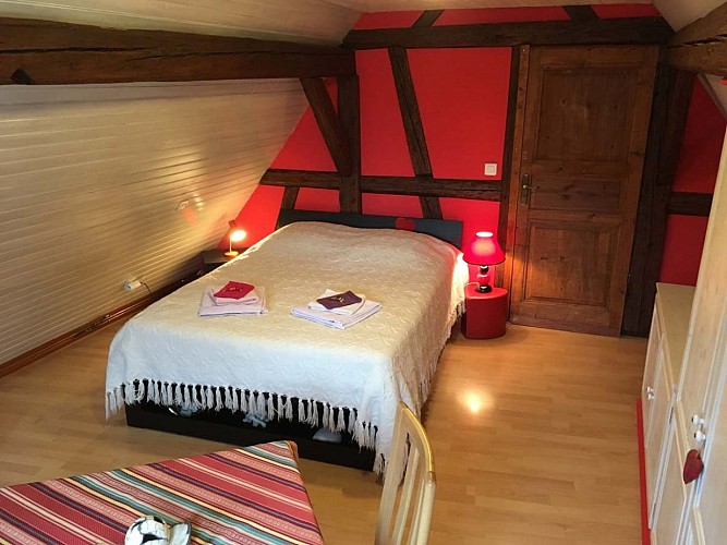 Chambre double du colibri-gîte à Ergersheim