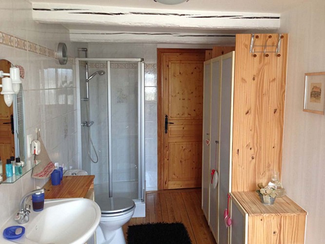 Salle de bain du colibri-gîte à Ergersheim