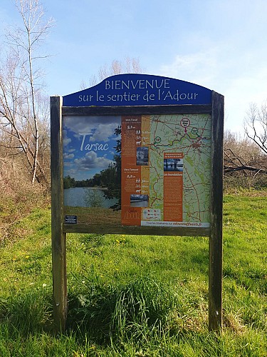 Panneau d'informations - Sentier de l'Adour à Tarsac