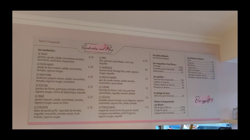 Carte ©Sandwiches and More