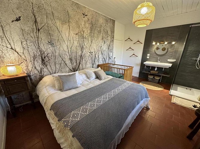 Chambre 1 de la Maison de Mordoit à Pissos avec Gites de France Landes