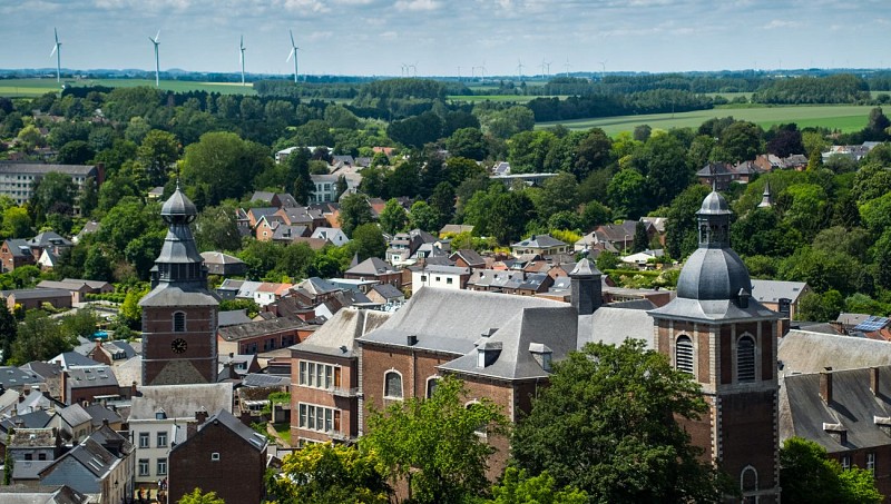 Vue aérienne Centre-ville Gembloux Denis Closon (2)