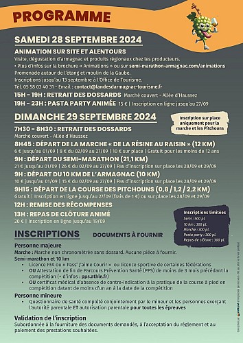 Villeneuve de Marsan - Semi marathon de l'Armagnac (Programme) - 29 Septembre