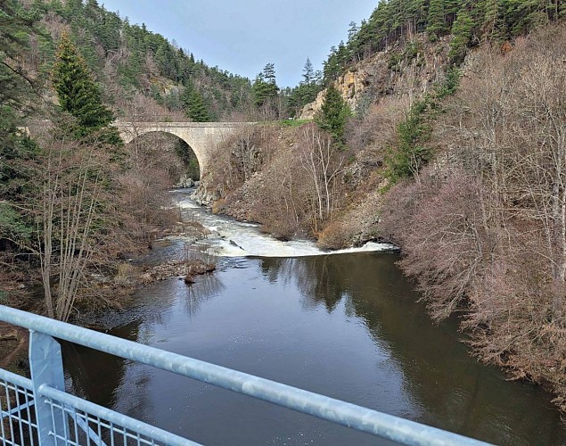 Passerelle Eiffel et au loin le Pont de l'Enceinte