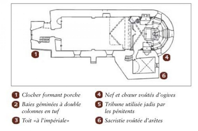 Plan de l'église du Casset