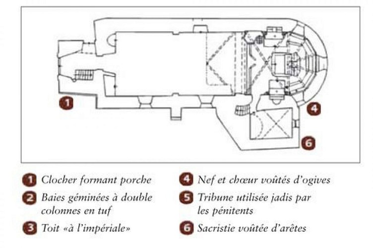 Plan de l'église du Casset