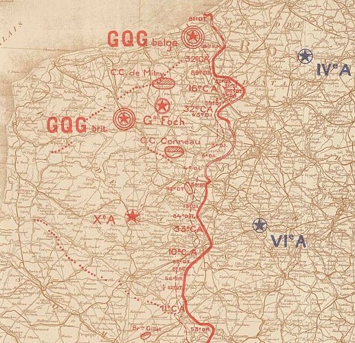 Le front au 15 novembre 1914 en Belgique et dans la Région Nord - Pas-de-Calais
