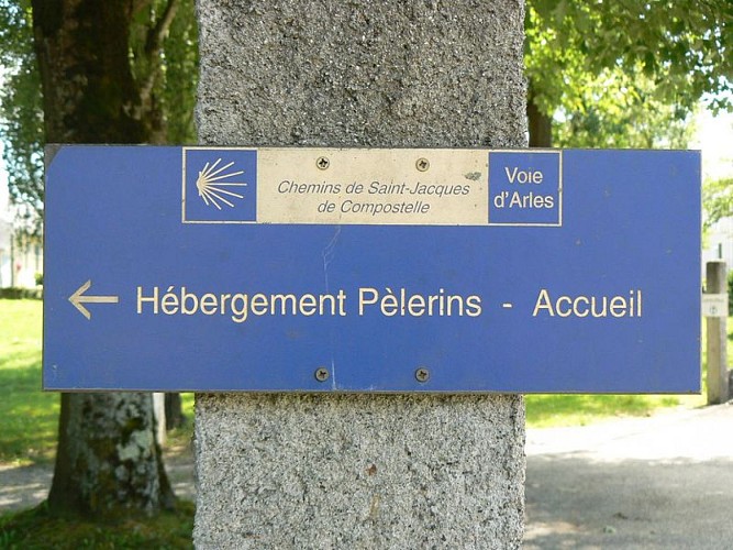 Morlaàs, camping municipal, panneau hébergement pèlerins