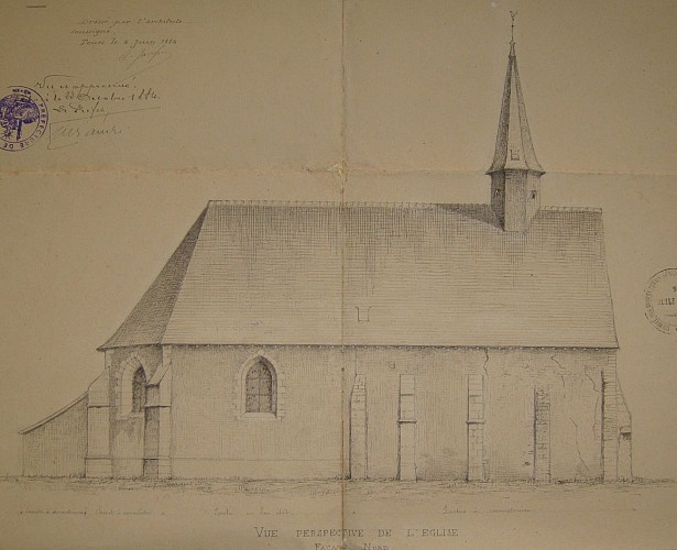 Église Saint-Nicaire de profil