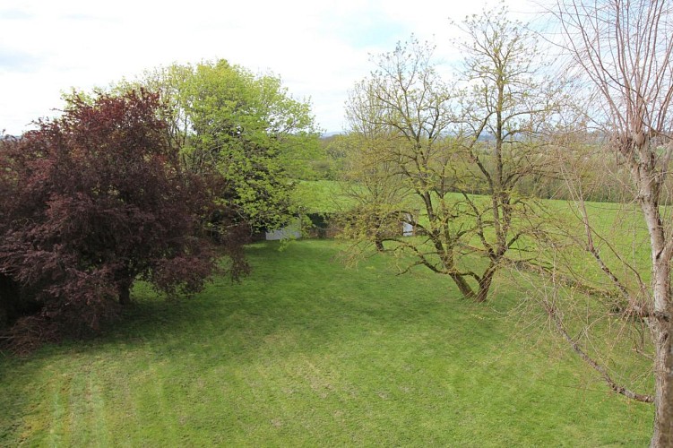 Gite des Hauts de Bosmie, commune de Bosmie L'Aiguille en Limousin - pelouse ombragée côté terrasse_2