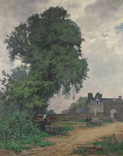 Théophile Louis Deyrolle (1844-1923) - Le Manoir de Locamand, vers 1883 - Huile sur toile, 249 x 201 cm - Musée des beaux-arts de Quimper ©, Quimper, n° d’inventaire 2013-0-48