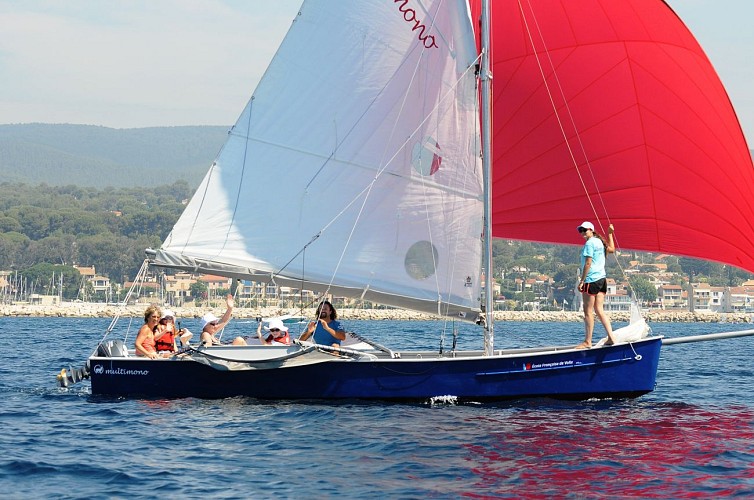 Sea trip on a sailboat
