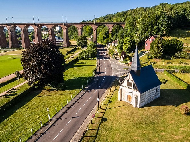Vue aérienne Chapelle Saint-Hélier