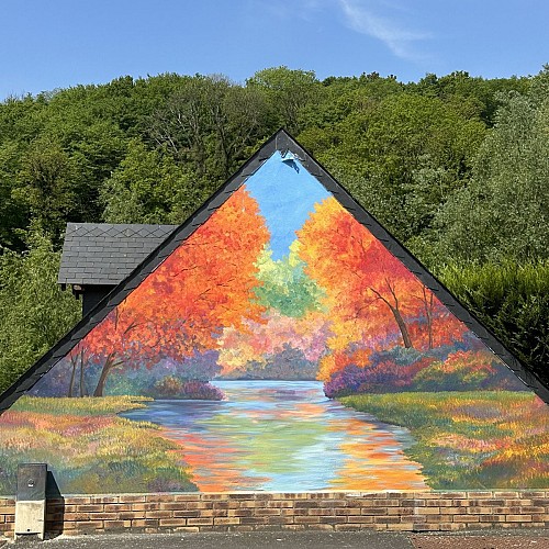 Fresque de style néo-impressionniste