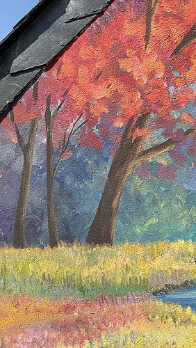 Fresque de style néo-impressionniste