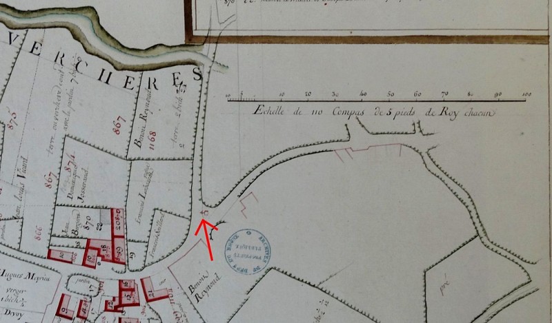 Emplacement de la croix Saillard en 1770