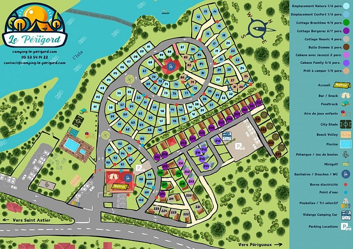 Plan Camping Le Périgord 2024 - 1