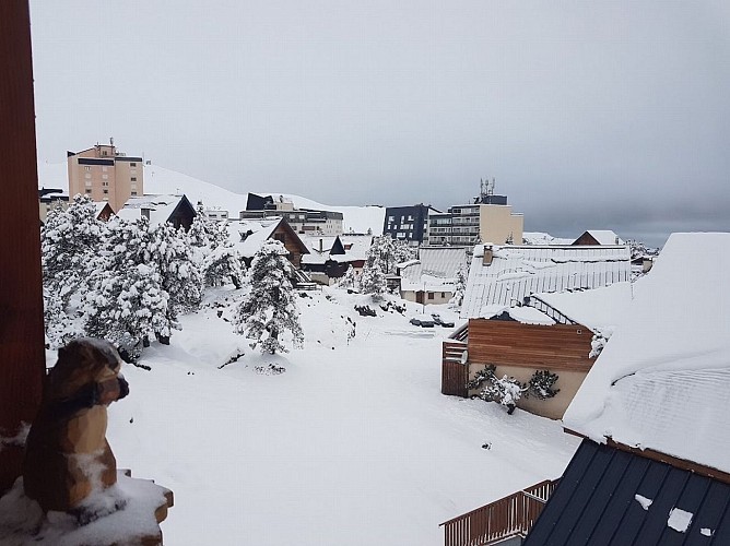 Vue depuis la terrasse en hiver