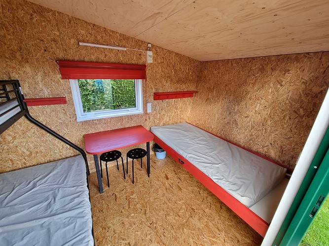 Cabane randonnuer au Camping du Sans Souci - Fresnay-sur-Sarthe - intérieur