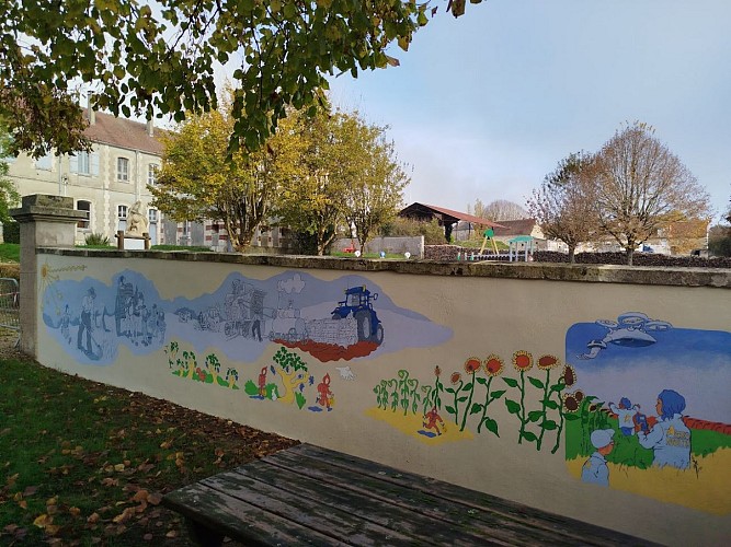 Fresque représentant le métier de paysan