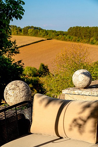 Terrasse hôtel de la Poste et du Lion d'Or Vézelay Bourgogne