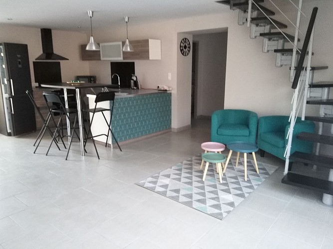 ensemble salon cuisine - Chez Elo et Nico