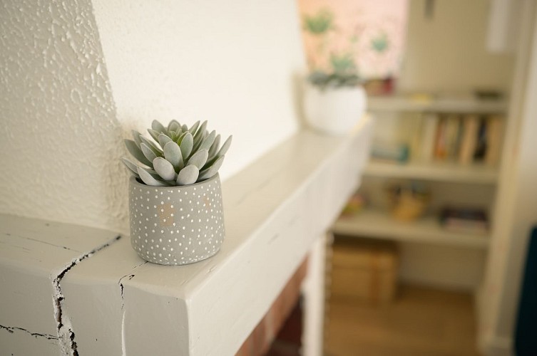 Décoration du salon et bibliothèque avec livres et jeux pour petits et grands