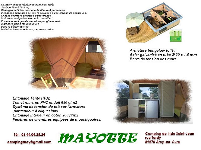 Bungalow toilé Mayotte