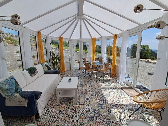 Le Lodge Conservatory Viewed from Livingroom