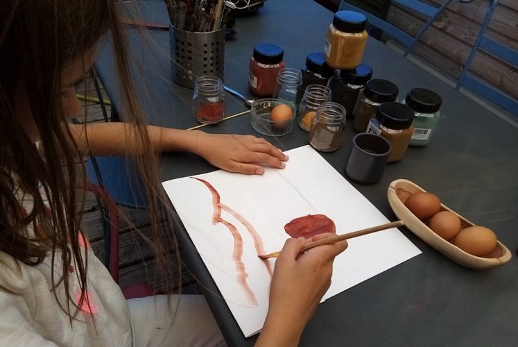 Aquarelle aux pigments d'ocre