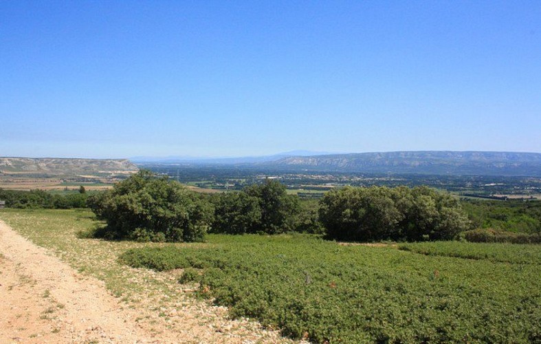 Point de vue depuis le sentier sur les différents massifs