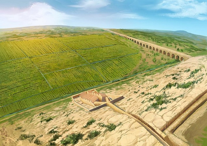 Restitution de la meunerie de Barbegal et de l'aqueduc d'Arles