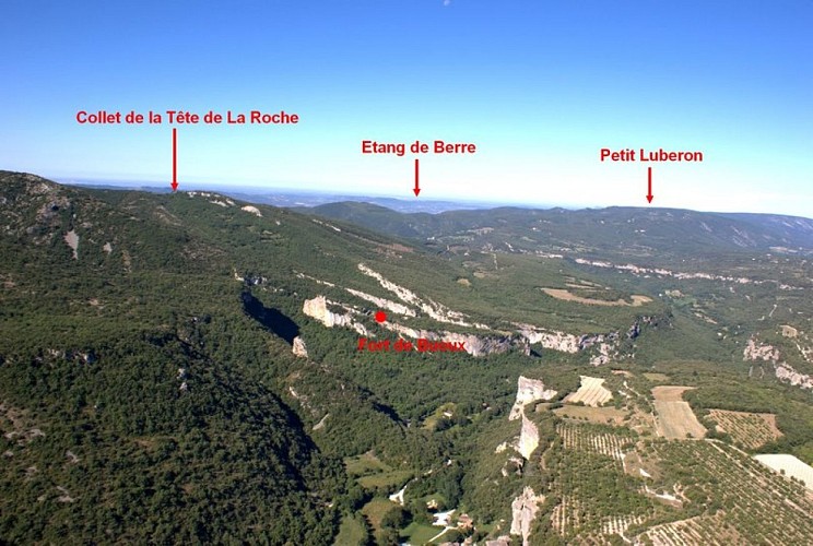 Vue aérienne depuis l'est